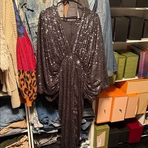 Fashion Nova Glittering Black Sequin Gown